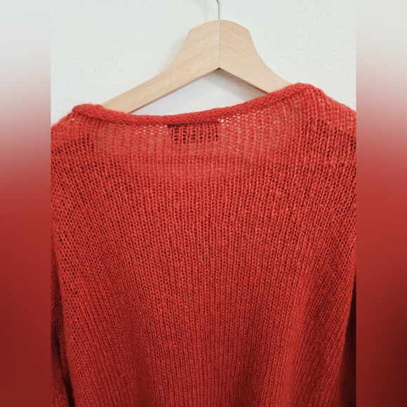 Wooden Ships LOVE Sweater Size small/medium Orange & White mohair sweater - Picture 9 of 9